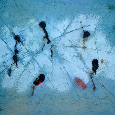 Senza Titolo, 2023, olio sabbia e tecnica mista su tela 100 x 70 cm