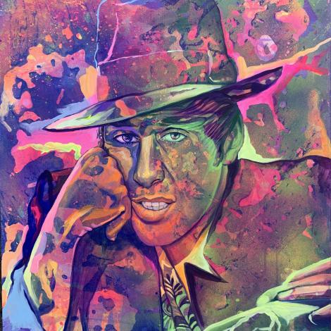 Adriano Celentano, 2025, tecnica mista su tela 60 x 70 cm