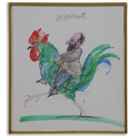 Senza titolo, tecnica mista su cartoncino,  16.5 x 15.0 cm