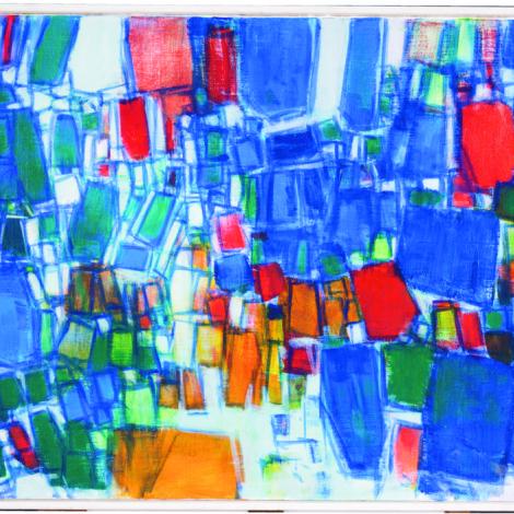 Composizione, 1989, olio su tela 120 x 60 cm