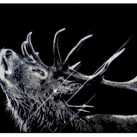 Deer in Love, 2023,  12200 swarovski crystals su plexiglas, 90 x 50 cm
