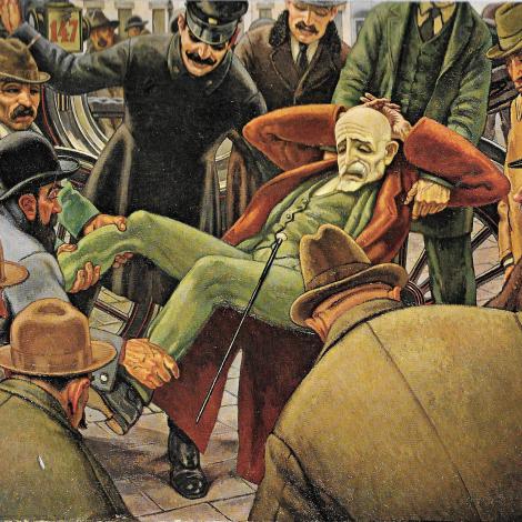 Un caduto, 1919, olio su tela