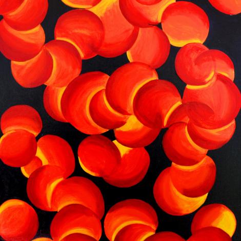 FLOWERS-RED SERIES N.4, 2022, olio su tela 60x80 cm