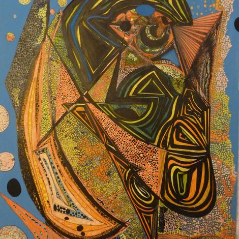 Evoluzione materico-spaziale - 1, 1998, tecnica mista, 90 x 120 cm