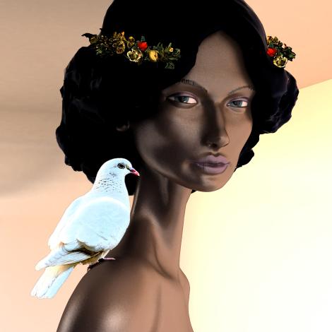 KIRA, scultura digitale su tela 50x60 cm
