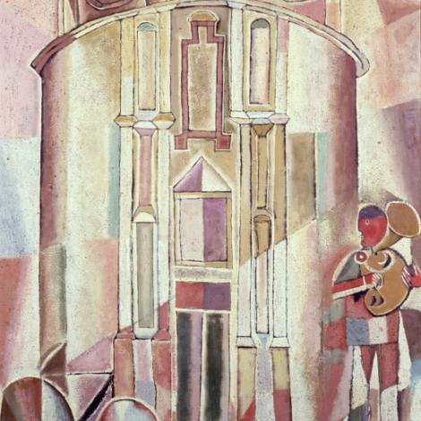 Cattedrale con suonatore di tromba
