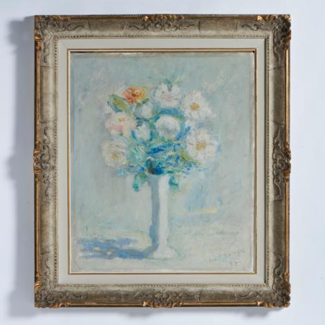 Vaso di fiori, 1944, olio su cartone intelato, 59,5x50cm