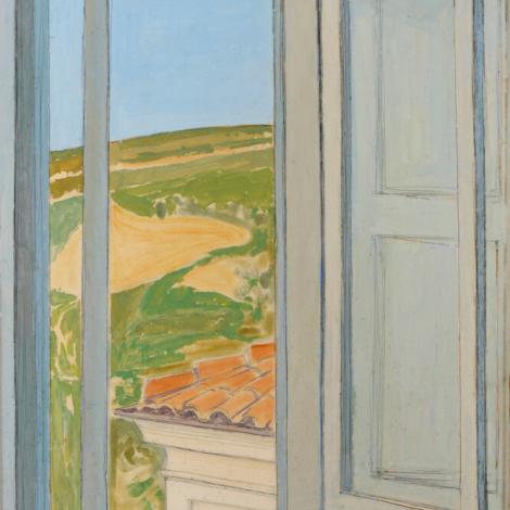 Paesaggio dalla finestra, 1965, olio su tela, 100x70 cm