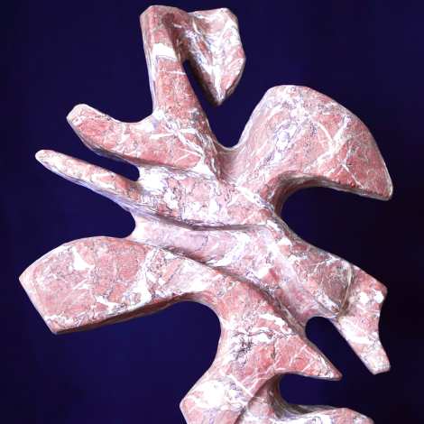 Gallo cedrone, 2005, marmo di Cottanello, 32x40x15 cm