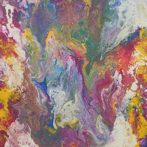 Introspezione, 2024, fluid art su tela 60 x 80 cm