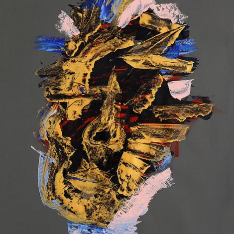 J-M-B, 2019, acrilico su carta, 70 x 100 cm