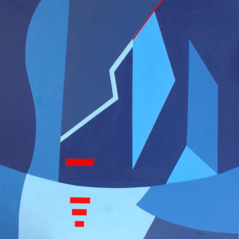 Luoghi d'acqua, 2025, smalto su tela 80x80 cm
