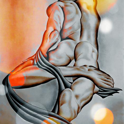 Adamo, variazioni cromatiche, 70x100, tecnica mista, 2021