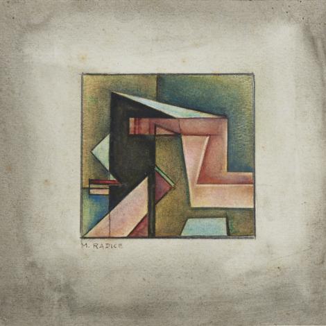 COMP.G.R.U. (1940-1942), tecnica mista su carta, 15.5 x 16.5 cm