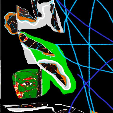 Frammenti, 2025, tecnica mista su tela 50 x 70 cm
