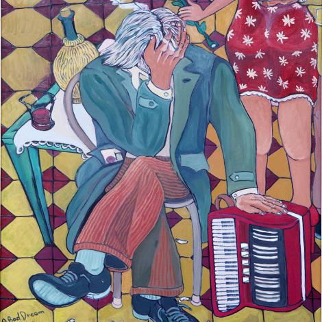 Un brutto sogno, 2020, tecnica mista 60 x 70 cm