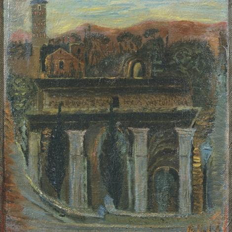 Arco di Settimio Severo, 1929, olio su tela