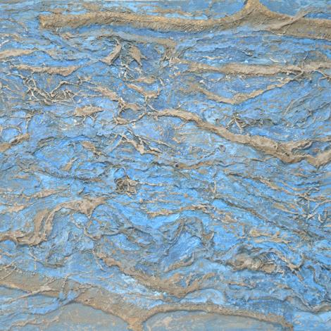 Scie liquide, 2022, tecnica mista (juta, pigmenti naturali, sabbie di diverse cromie e consistenze, leganti naturali), 100 x 70 cm