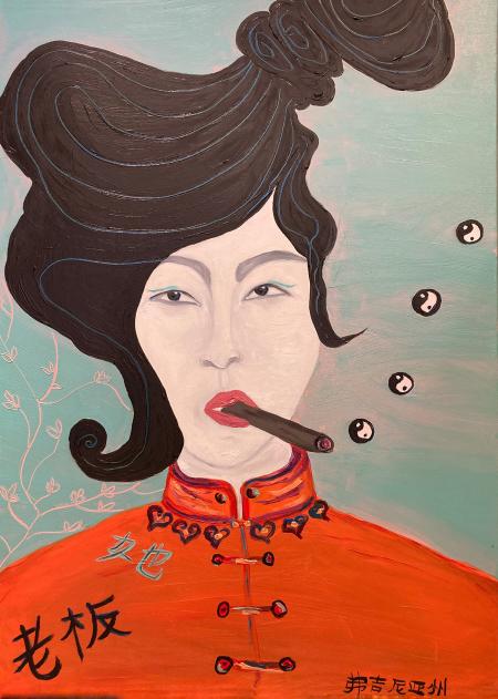 She boss, 2024, tecnica mista, 50 x 70 cm