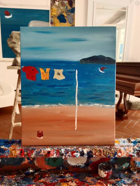 Dialoghi al vento, 2025, olio su tela, 30x40 cm