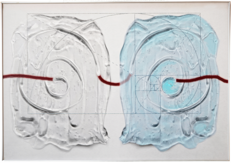 Algoritmic, 2014-2025, tecnica mista, disegno, fotografia, pittura  su tela pregiata 100 x 70 cm