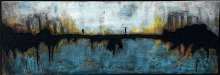Passaggio II, 2024, tecnica mista su tela 80 x 30 cm