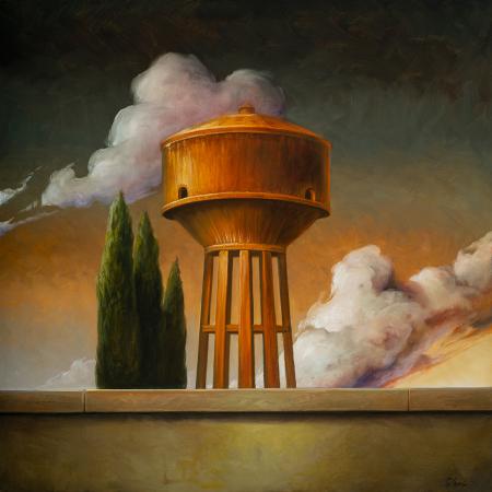 Sentinella, 2025, olio su tela 50x50 cm