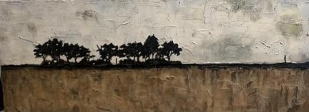 Sicut arbor, sicur vita I, 2024, tecnica mista su tela 80 x 30 cm