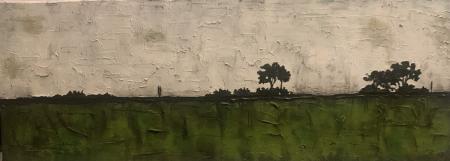Sicut arbor, sicur vita II, 2024, tecnica mista su tela 80 x 30 cm
