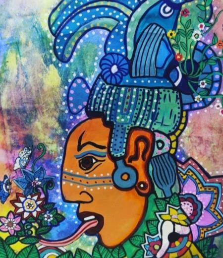Connettendo con la natura, 2022, tecnica mista, 35 x 50 cm
