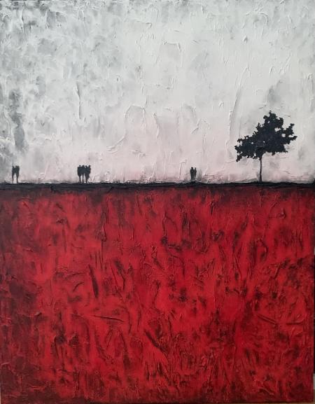Arbor vitae, 2024, tecnica mista su tela 80 x 100 cm