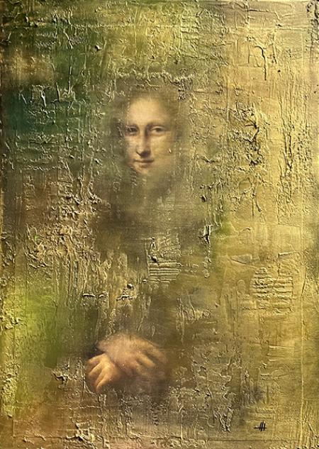 MONNA LISA, 2024, stucco e acrilico 100 x 150 cm