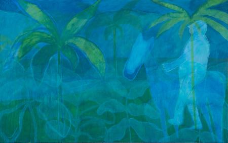 Sonny Boy, 2025, acrilico e pastelli su tela di lino, 347 x 214 cm