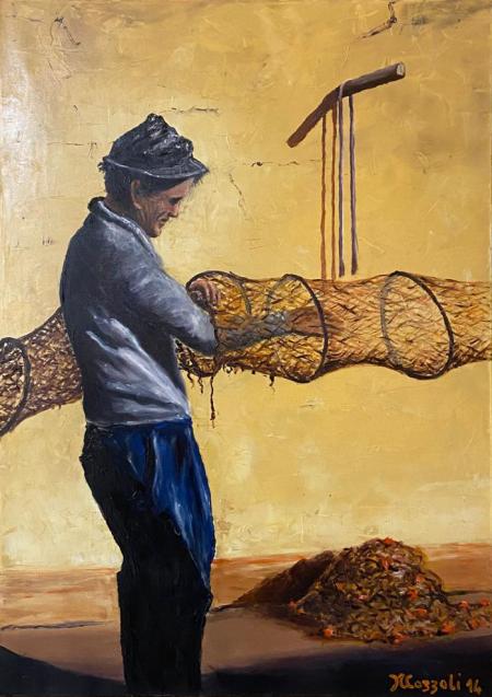 Dopo la pesca, 2014, olio su tela 50 x 70 cm