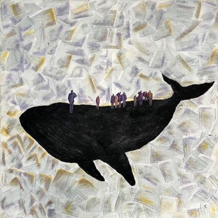 Cyamidae, 2023, tecnica mista su tela 100 x 100 cm