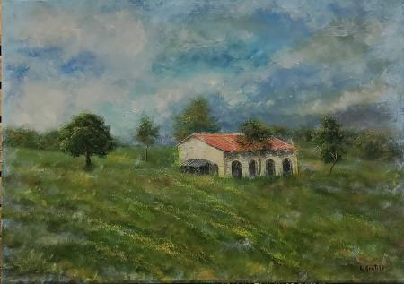 Paesaggio, 2024, olio su tela 70 x 50 cm