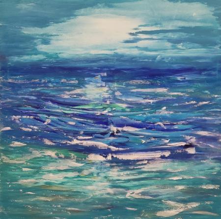 U scrusciu du mare, 2021, acrilico su tela 80x80 cm