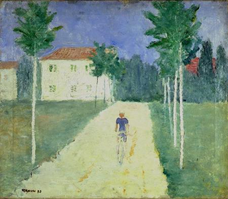 Ragazzo in bicicletta, 1933, olio su tela, cm 60x70