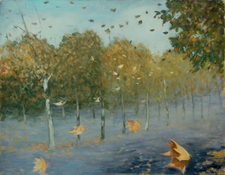 Vento di novembre, 1969, olio su tela, cm 70x90