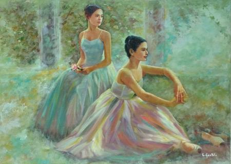 Ballerine, 2024, olio su tela, 70 x 50 cm