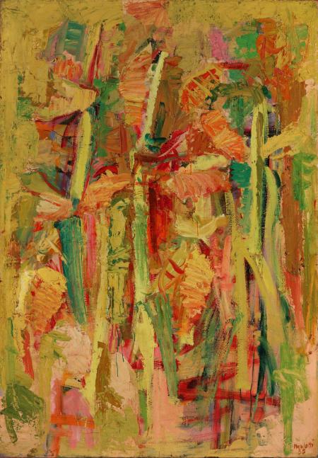 Motivo di granoturco, 1954, olio su tela, cm 150x105