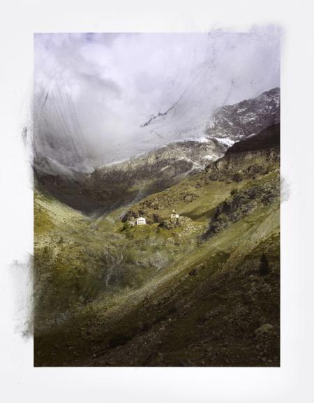 Proposte di sé, 2013 trittico, 3/3, abrasione su stampa fotografica, cm 88x68 ciascuno