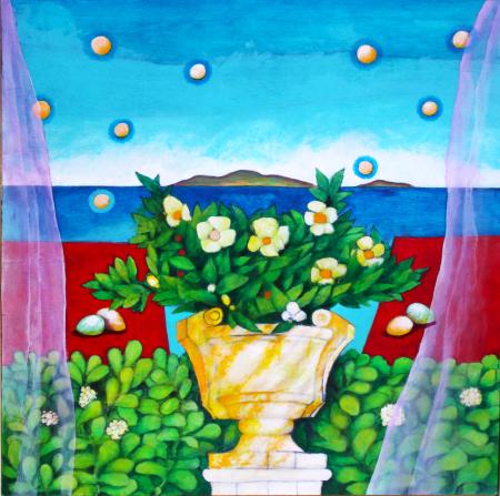 Altrove, 2025, acrilico su tavola 40 x 40 cm