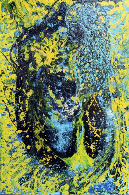 Fior di vita, 2025, smalto su tela 80x120 cm