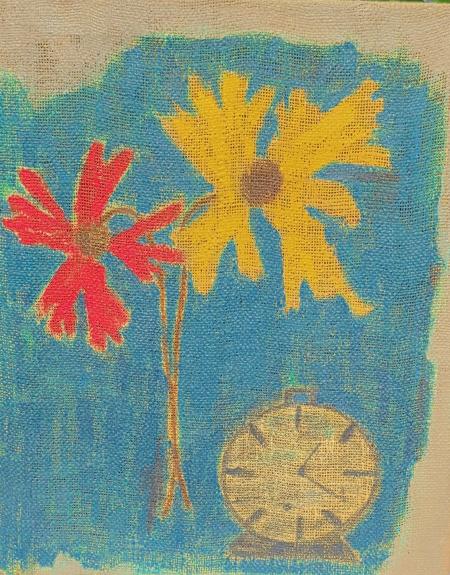 Untitled site specific arthouse, 1964, olio su iuta 33,5 x 42 cm