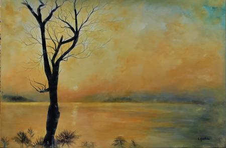 Paesaggio, 2024, olio su tela 70 x 50 cm