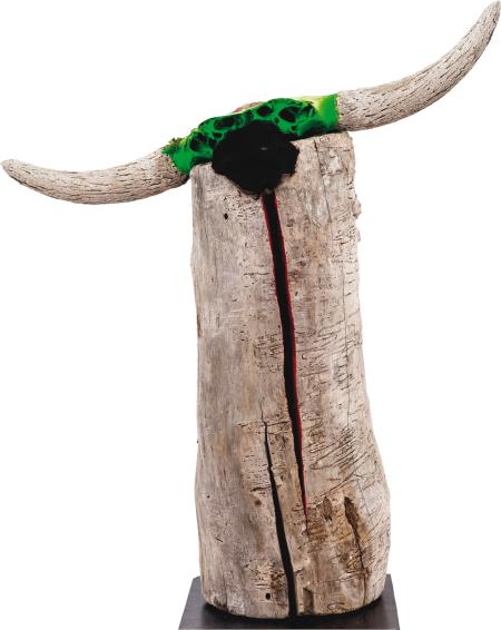 Sanchez, 2017, tecnica mista con elementi naturali 75 x 89 x 24 cm
