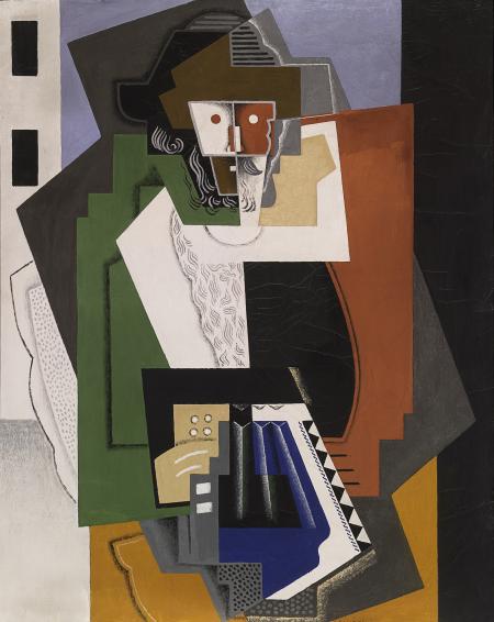 Bohemien jouant l'accordeon, 1919, olio su tela