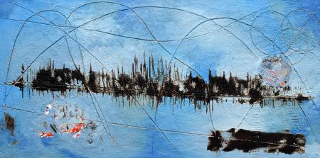 Senza Titolo, 2024, olio, sabbia e tecnica mista su tavola 100 x 50 cm