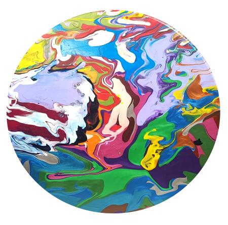 Colourful, 2024, acrilico su legno, diametro 40 cm
